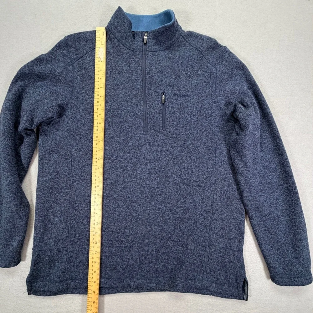 Woolrich Quarter Zip Pullover‎ Mens XL Blue Excellent Heathered Fleece Knit